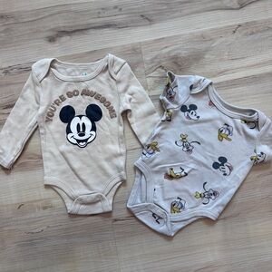 Disney Baby Bodysuit Bundle Mickey Friends Long Sleeve Short Sleeve 0-3M 3-6M